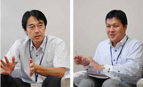 左）CSR部コンプライアンス・リスク管理課長　増本章人様（当時）右）CSR部コンプライアンス・リスク管理課　　芝原佳希様（当時）